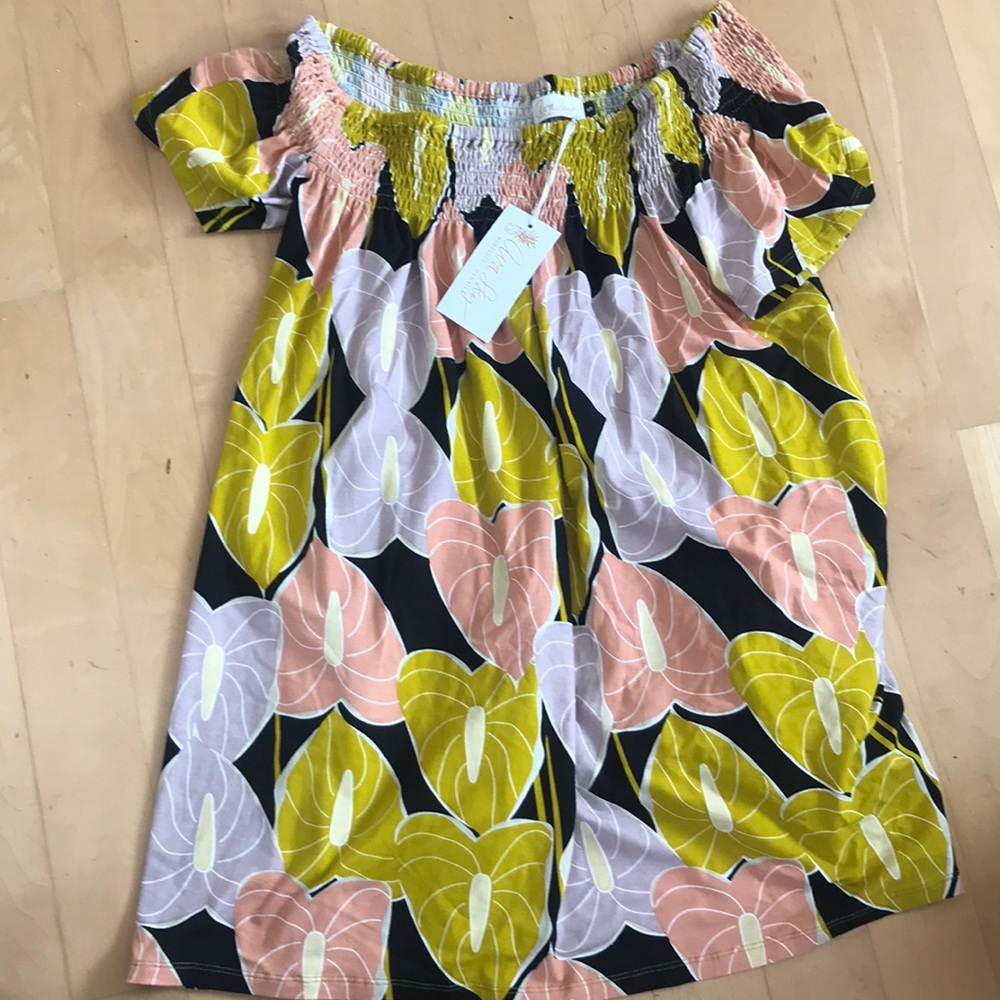 Cute off the shoulder Ava sky dress